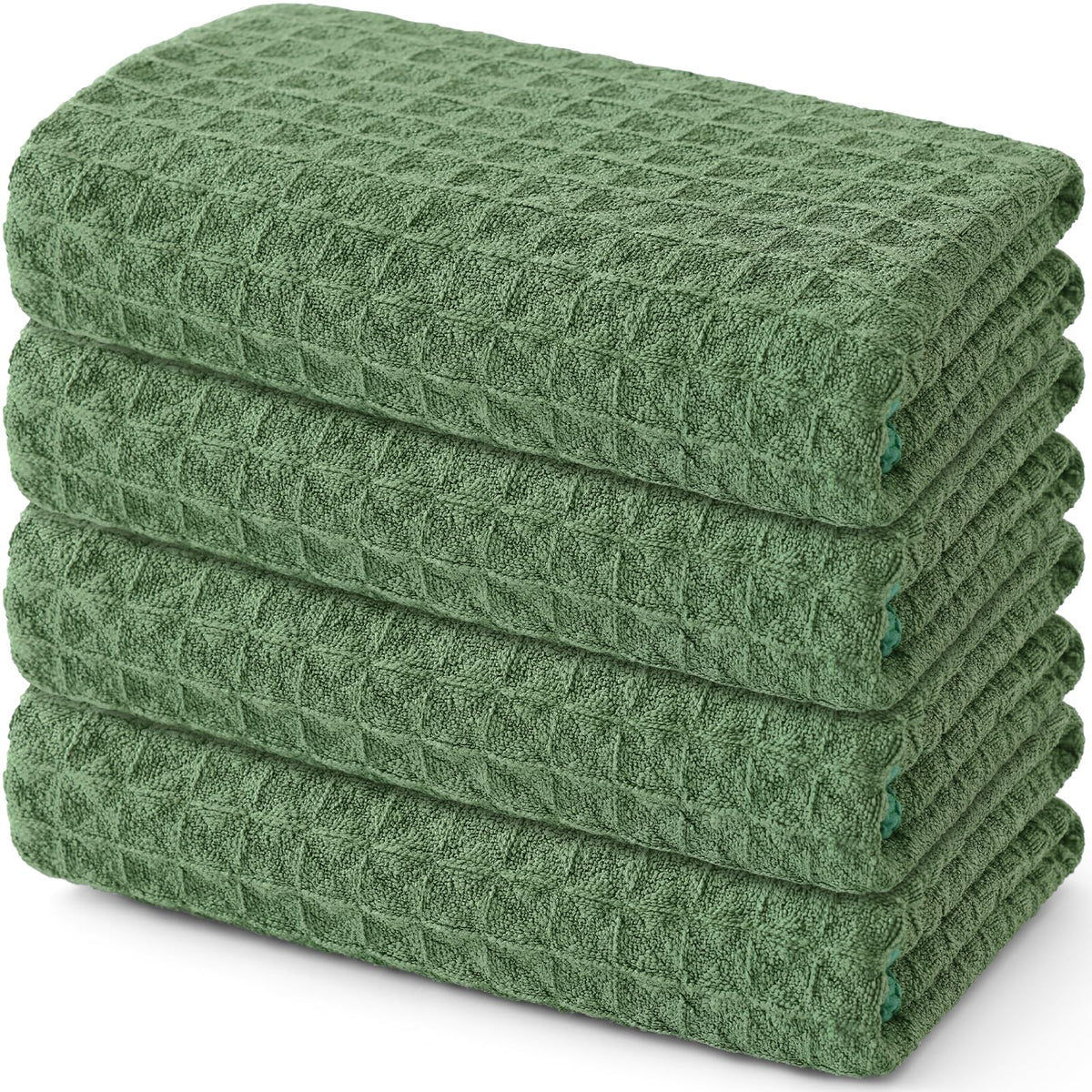 Homaxy Microfiber Waffle Weave Kitchen Dish Cloths, 6-Pack, White
