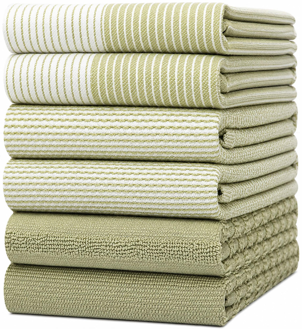 Bumble Premium Dish Cloths 13"x13" (6 Pack) | 100% Natural Ring Spun Cotton | 400 GSM | Highly Absorbent & Soft |Yarn Dyed & Solid Dyed Terry Dish Cloth Set - Tan