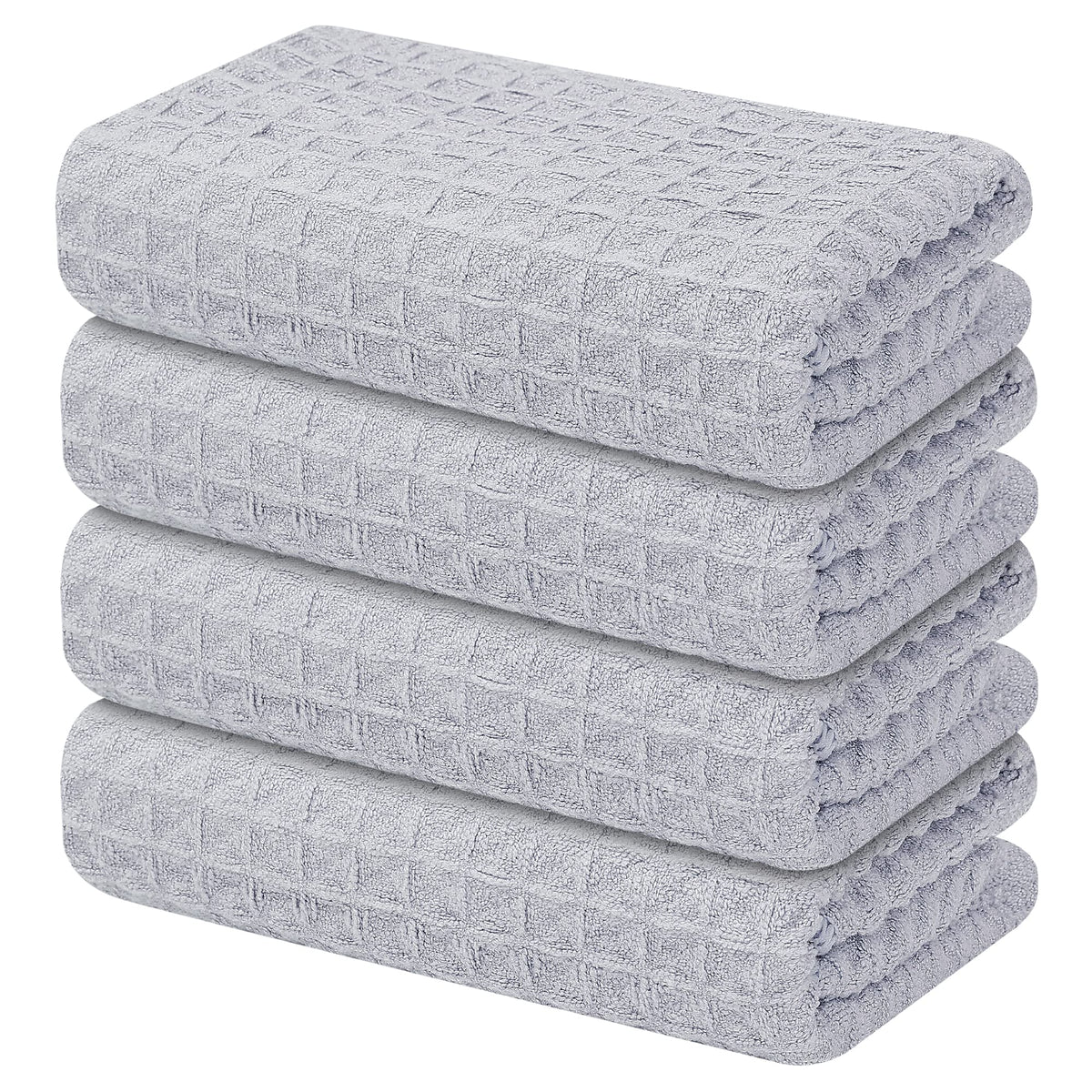 Homaxy Microfiber Waffle Weave Kitchen Dish Cloths, 6-Pack, White