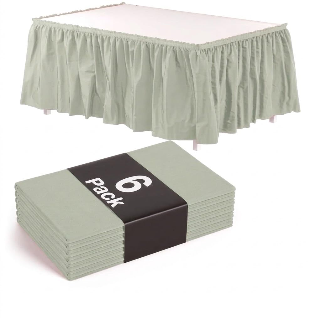 Exquisite Ivory Plastic Table Cloth Disposable 6 Pack - 54 x 108 Inch Rectangle Tablecloth for 6 Foot Tables - Waterproof Table Cover for Party Wedding Birthday Graduation BBQ Catering