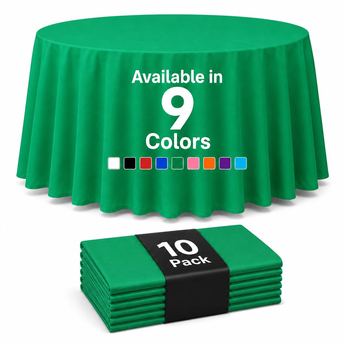 Auros 10-Pack White Plastic Tablecloths 54x108, Fits 6-8FT Rectangle Tables