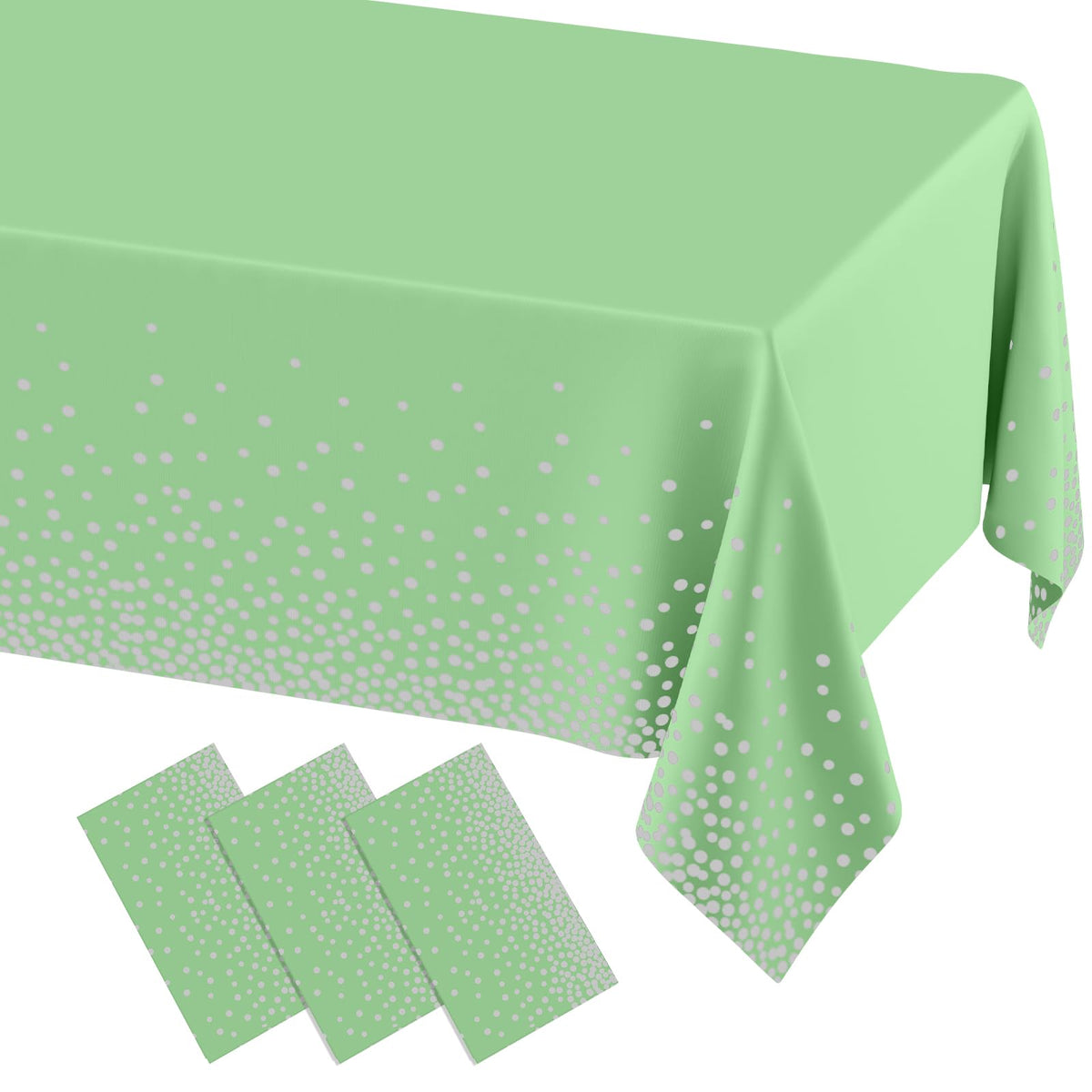 misaya 3 Packs Disposable Plastic Table Cloth, Gold Dots in White