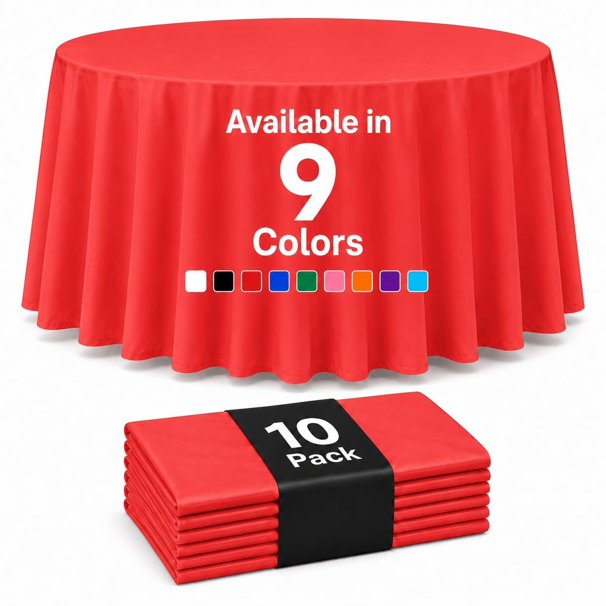 Auros 10-Pack White Plastic Tablecloths 54x108, Fits 6-8FT Rectangle Tables