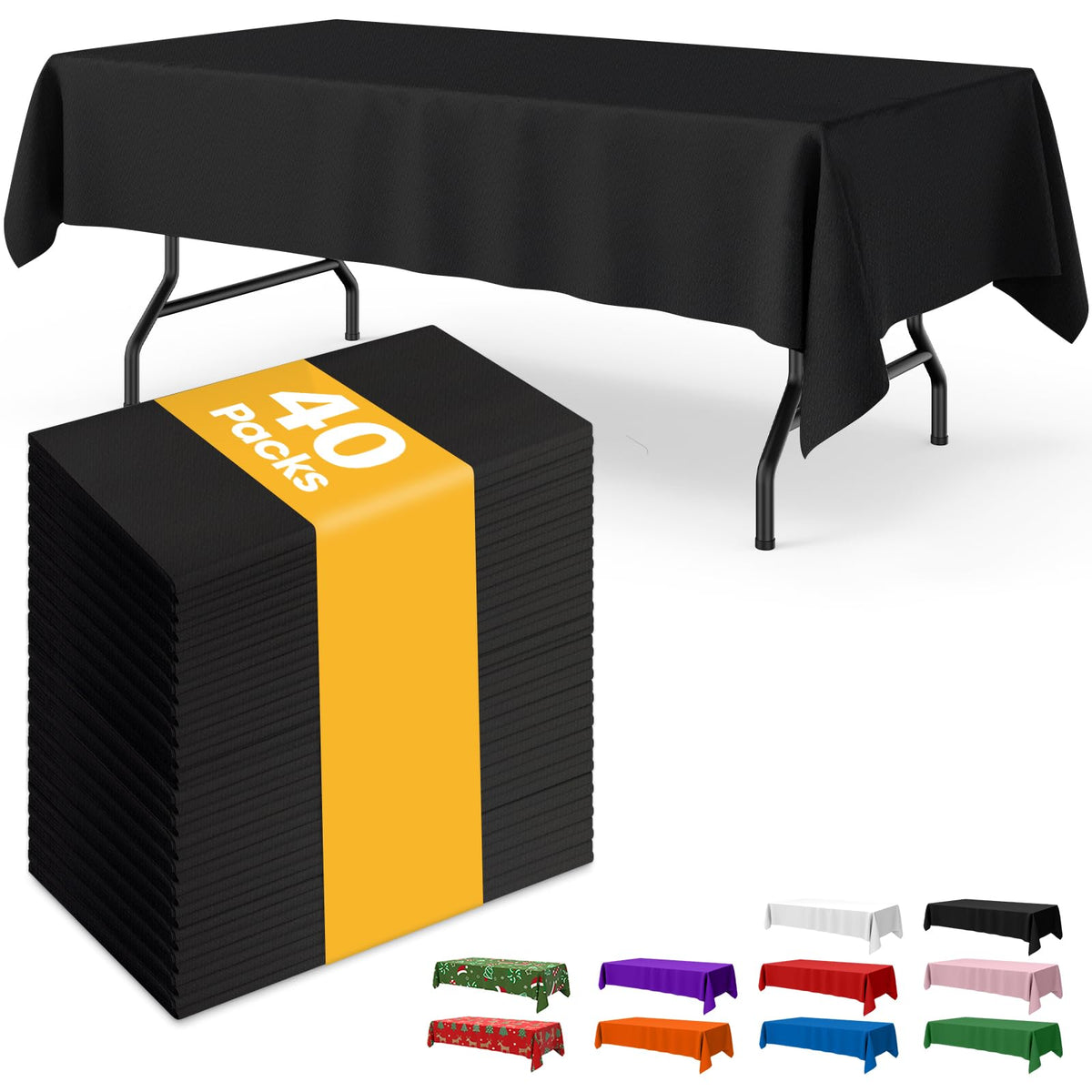Niuara White Plastic Table Cloth Disposable, 15 Pack, 54 x 108 in