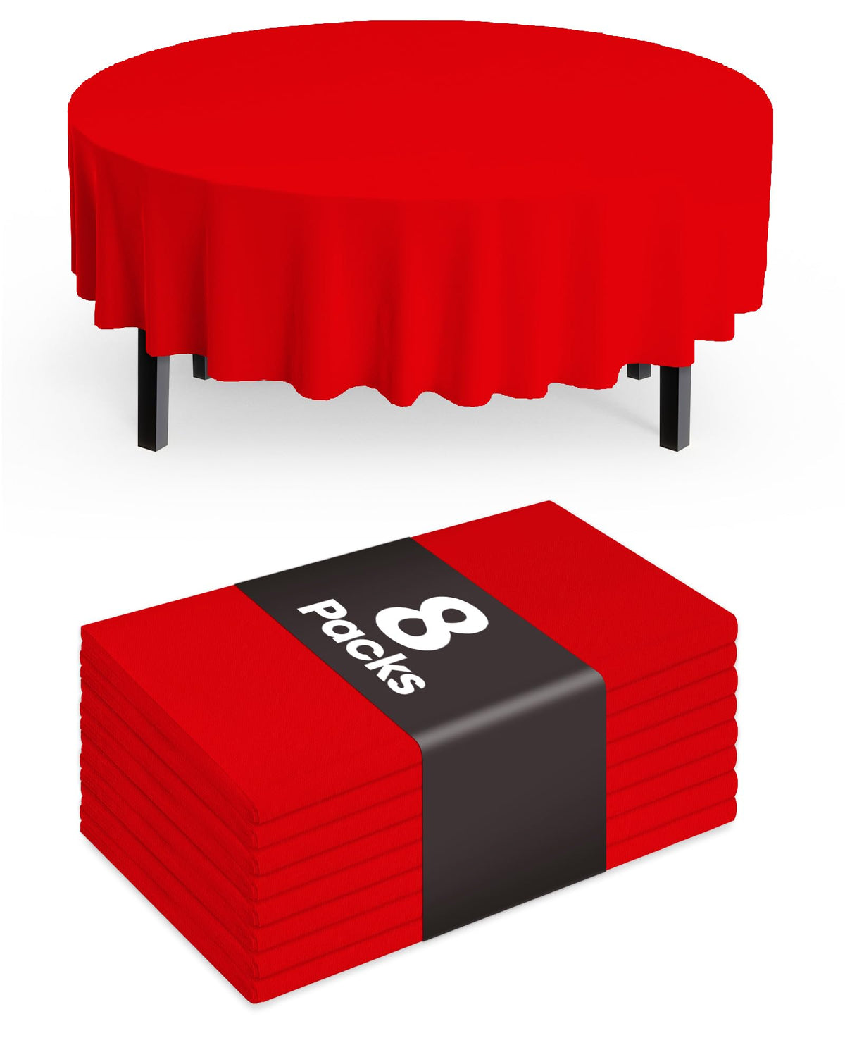 Pureegg Plastic Table Cloth Disposable 8 Pack, 54 x 108 Inch Table Cloths, Graduation Decorations Class of 2025, Graduation Party Tablecloths, Rectangle, Plastic Cover, Leakproof & Sturdy, Black