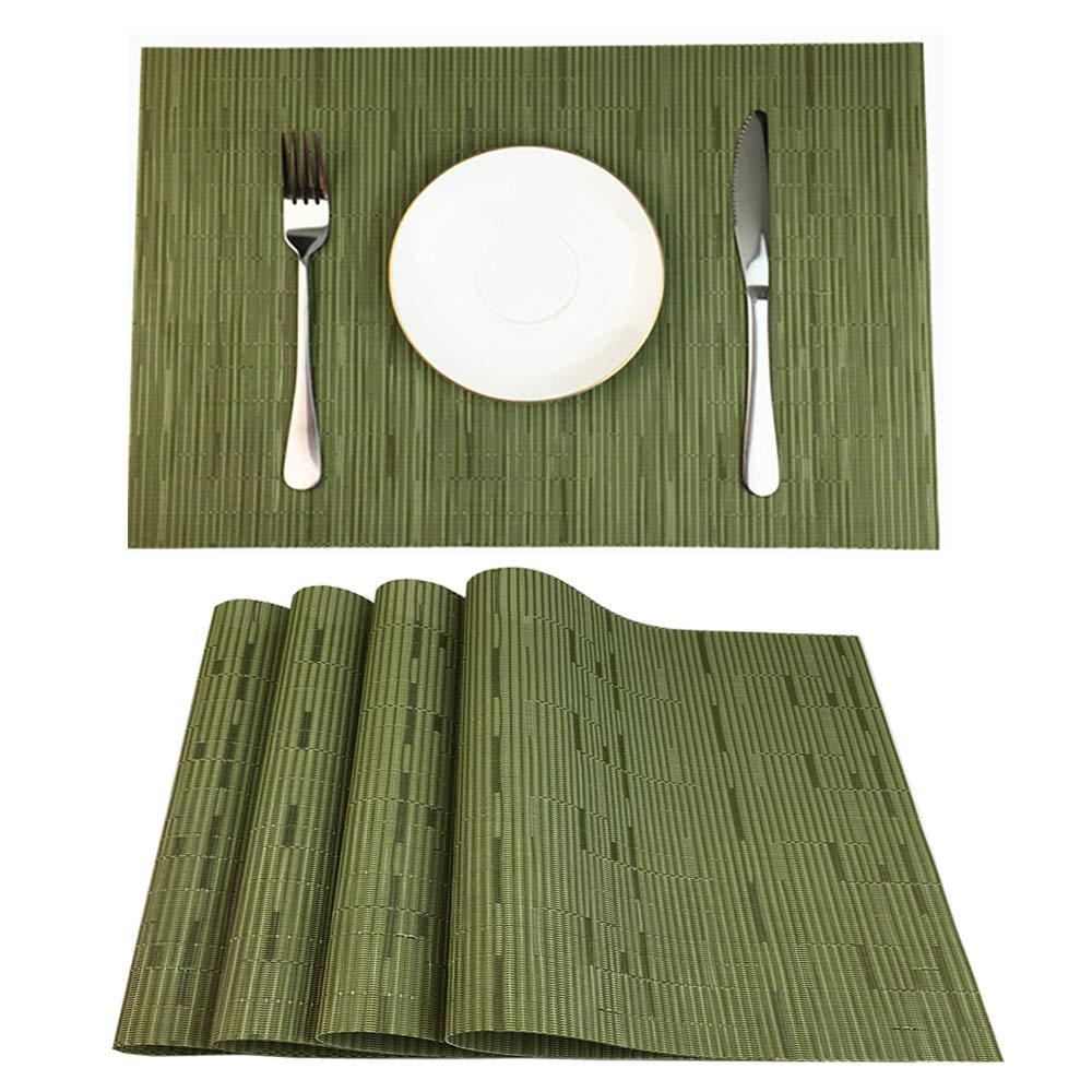 WAZAIGUR Placemats Set of 4 for Dining Table, 17.7" x 11.8", Orange