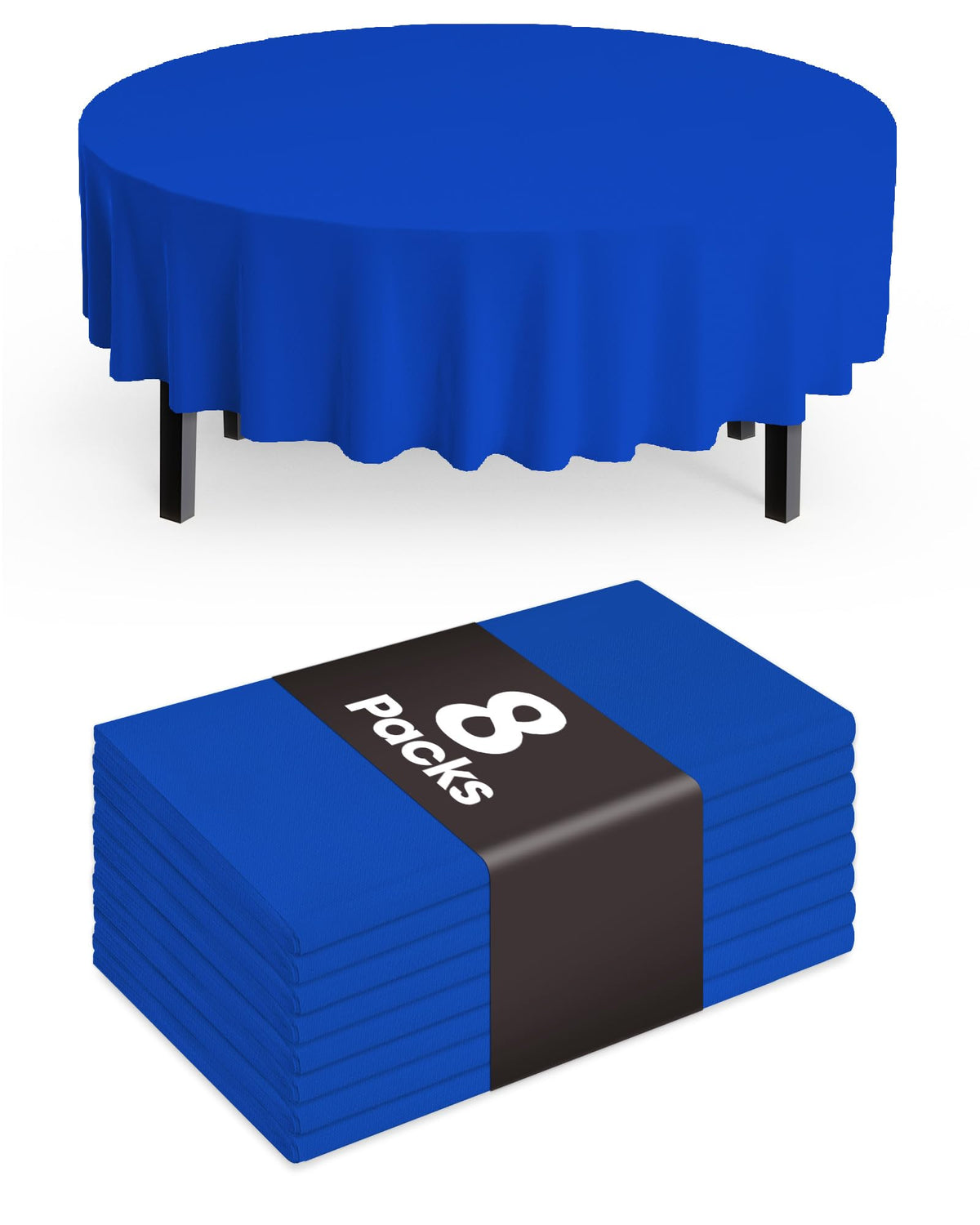 Pureegg Plastic Table Cloth Disposable 8 Pack, 54 x 108 Inch Table Cloths, Graduation Decorations Class of 2025, Graduation Party Tablecloths, Rectangle, Plastic Cover, Leakproof & Sturdy, Black