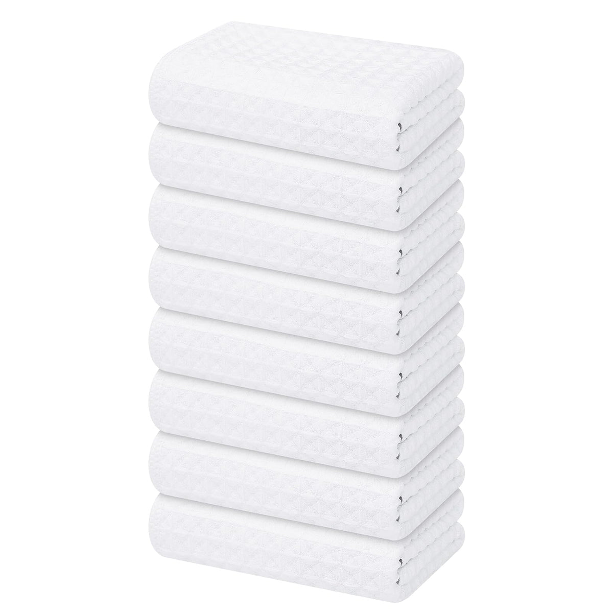 Homaxy Microfiber Waffle Weave Kitchen Dish Cloths, 6-Pack, White