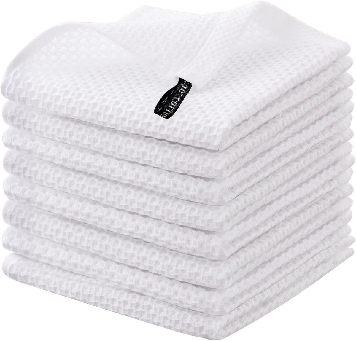 joybest Cotton Kitchen Dish Cloths, 8-Pack Waffle Weave Ultra Soft Absorbent Dish Towels Washcloths Quick Drying Dish Rags, 12x12 Inches, Beige
