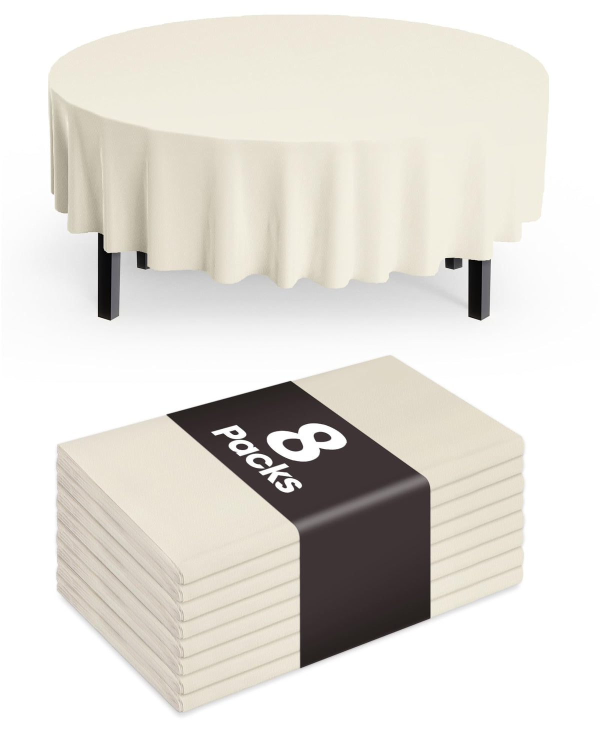 Pureegg Plastic Table Cloth Disposable 8 Pack, 54 x 108 Inch Table Cloths, Graduation Decorations Class of 2025, Graduation Party Tablecloths, Rectangle, Plastic Cover, Leakproof & Sturdy, Black