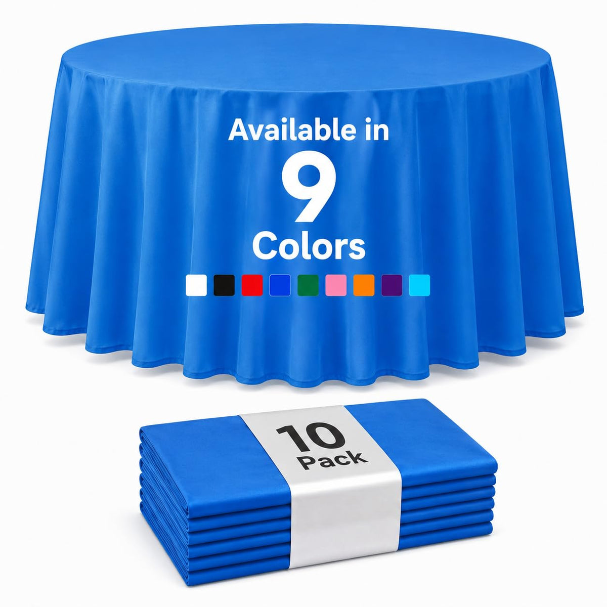 Auros 10-Pack White Plastic Tablecloths 54x108, Fits 6-8FT Rectangle Tables