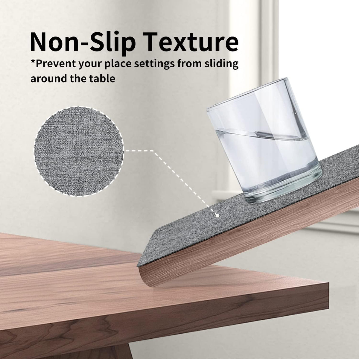 Maxpearl Faux Leather Placemats Set of 6, Easy to Clean, Grey