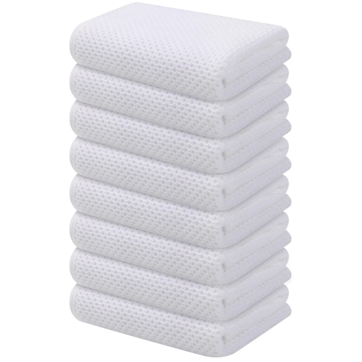 Kitinjoy 100% Cotton Waffle 6-Pack Kitchen Towels, 12" x 12", Dark Grey