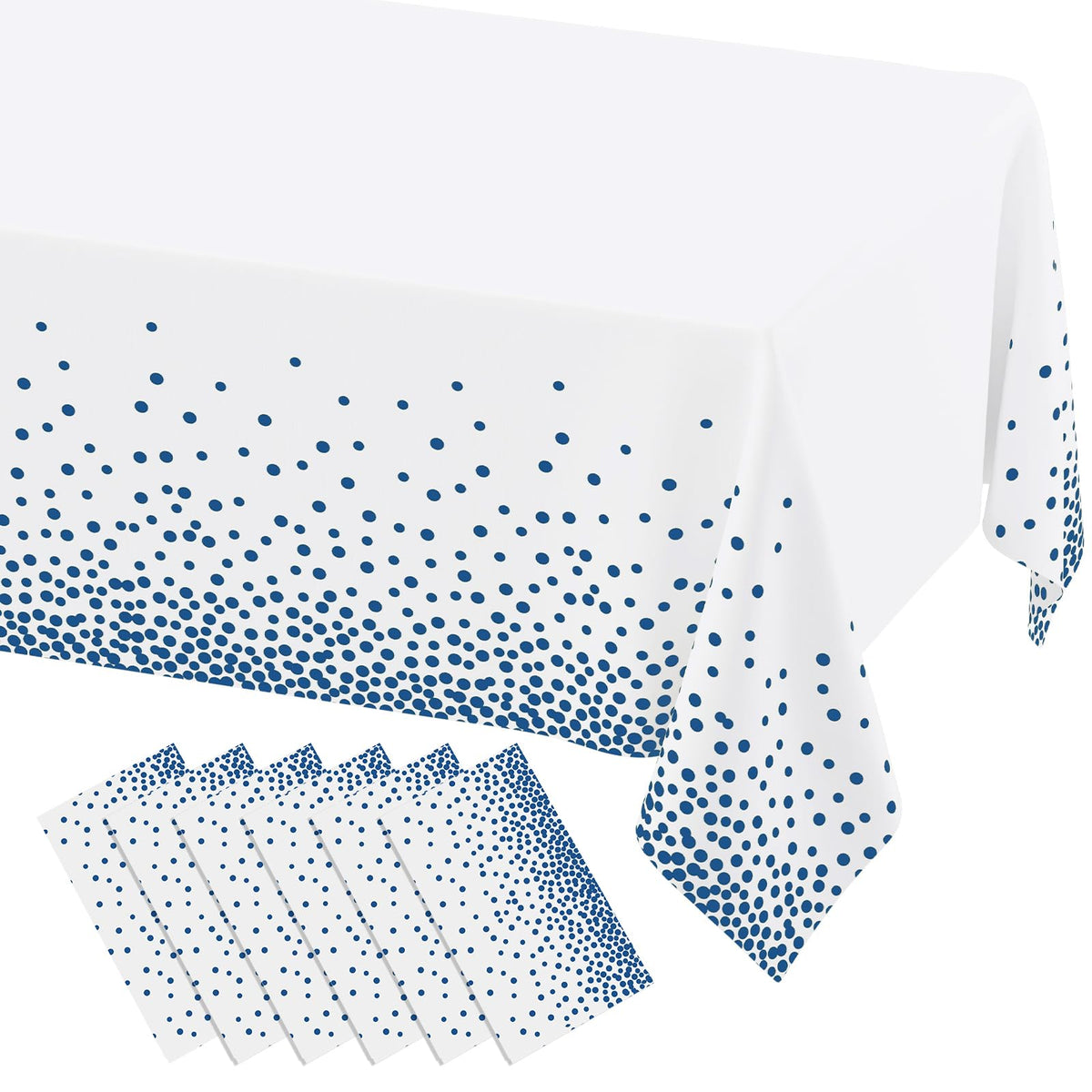 misaya 3 Packs Disposable Plastic Table Cloth, Gold Dots in White