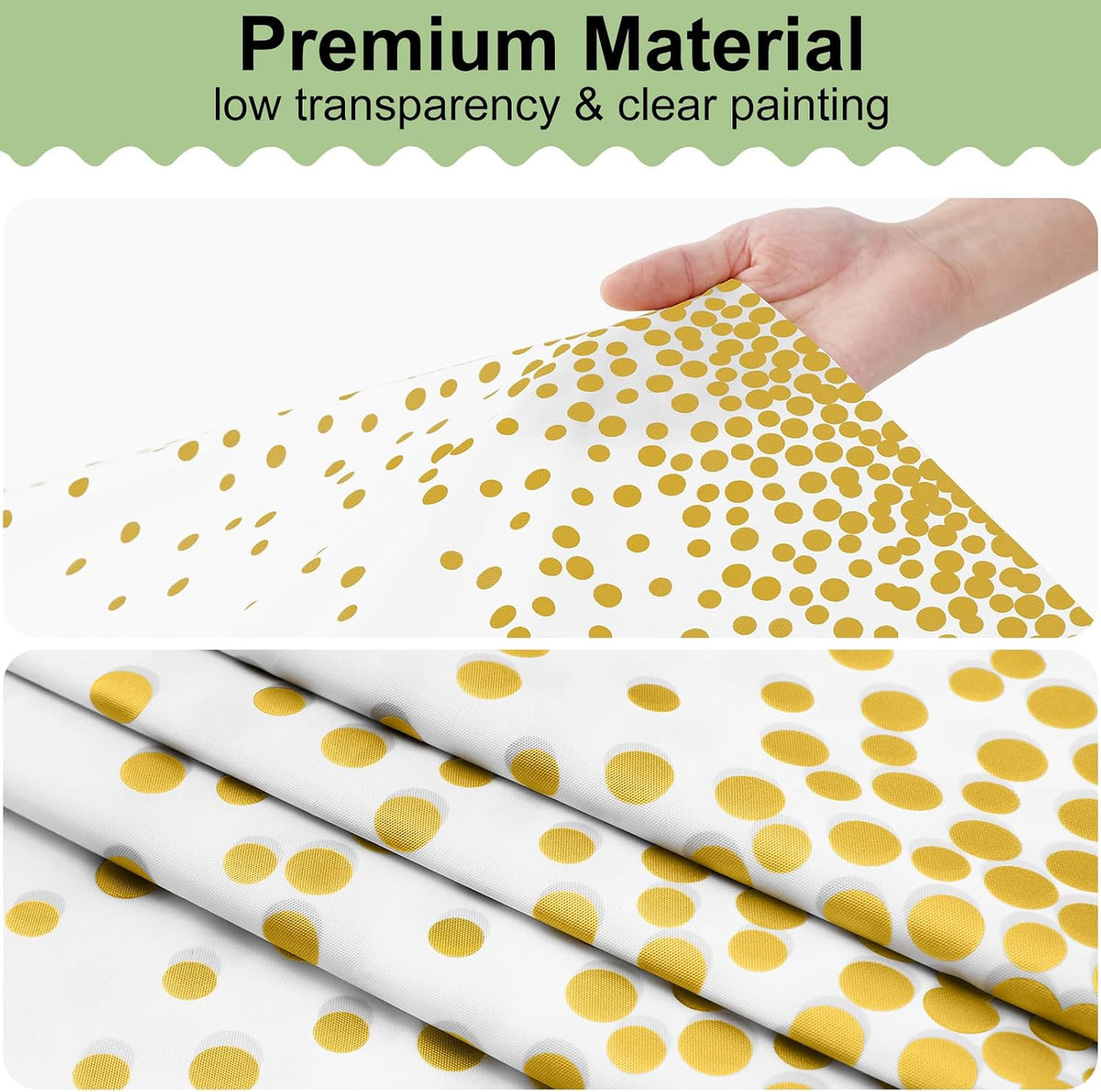 misaya 3 Packs Disposable Plastic Table Cloth, Gold Dots in White