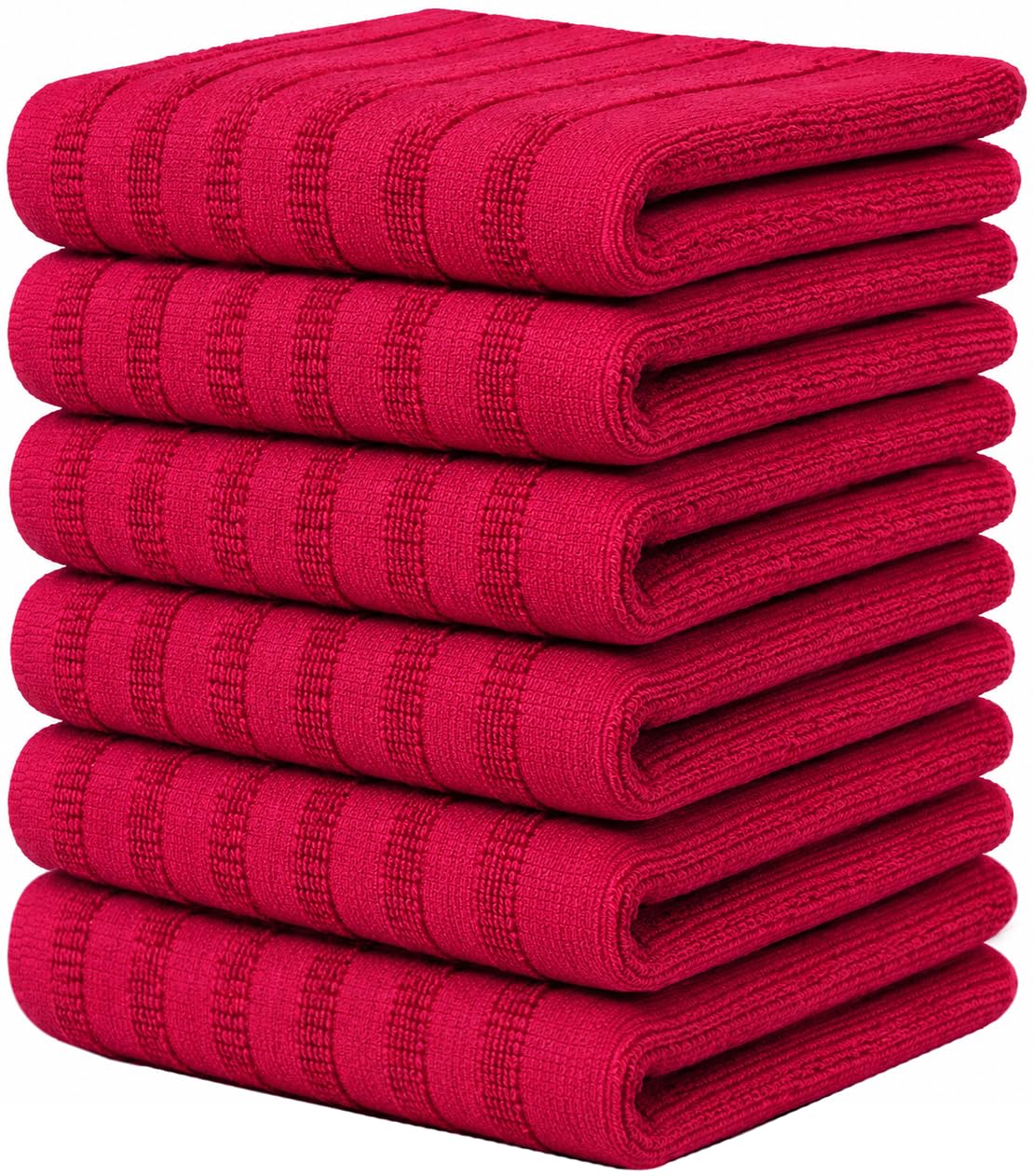 Bumble Premium Dish Cloths 13"x13" (6 Pack) | 100% Natural Ring Spun Cotton | 400 GSM | Highly Absorbent & Soft |Yarn Dyed & Solid Dyed Terry Dish Cloth Set - Tan
