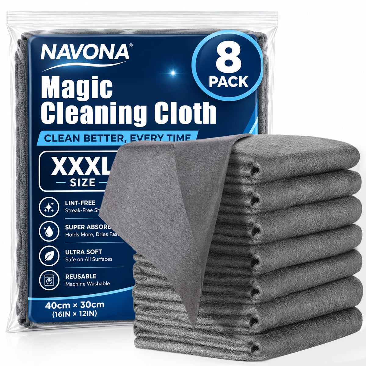 Navona 12 Pcs New Upgrade Steel Wire Dishcloth,Triple-Layer Steel Wire Cleaning Cloth,Powerful Cleaning Non-Scratch Wire Dishcloth Rag for Cookware, Sinks, Dishes, Stove Tops