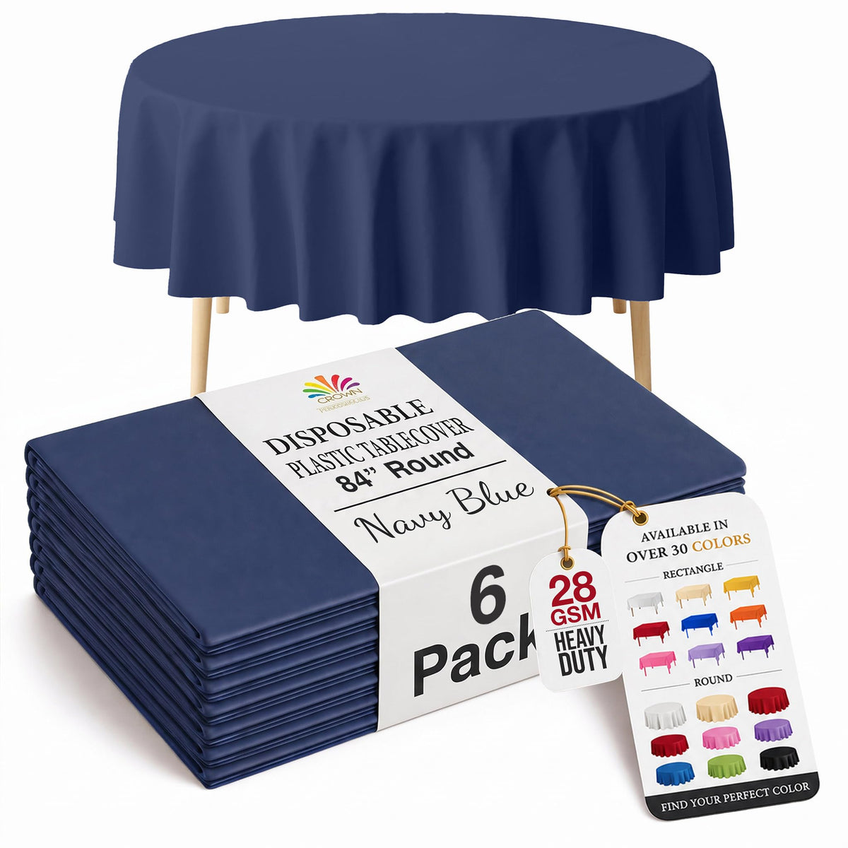 Exquisite Ivory Plastic Table Cloth Disposable 6 Pack - 54 x 108 Inch Rectangle Tablecloth for 6 Foot Tables - Waterproof Table Cover for Party Wedding Birthday Graduation BBQ Catering