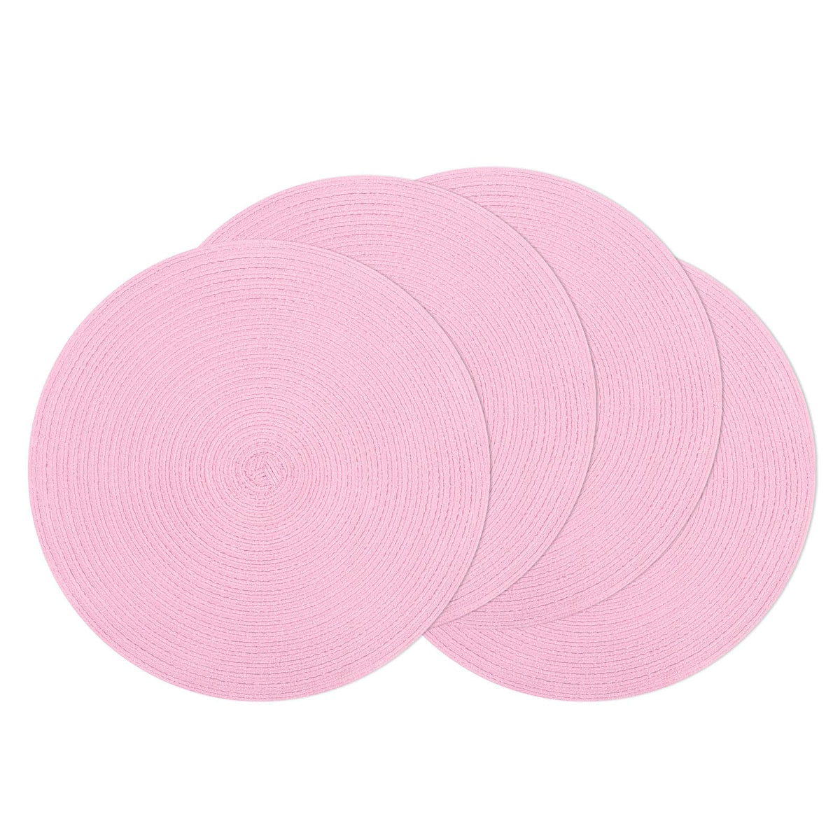 SHACOS Round Braided Placemats Set of 4 Dining Table Placemats 15 inch Circle Place Mats Easy to Clean Table Mats Indoor Outdoor, Blue Gray