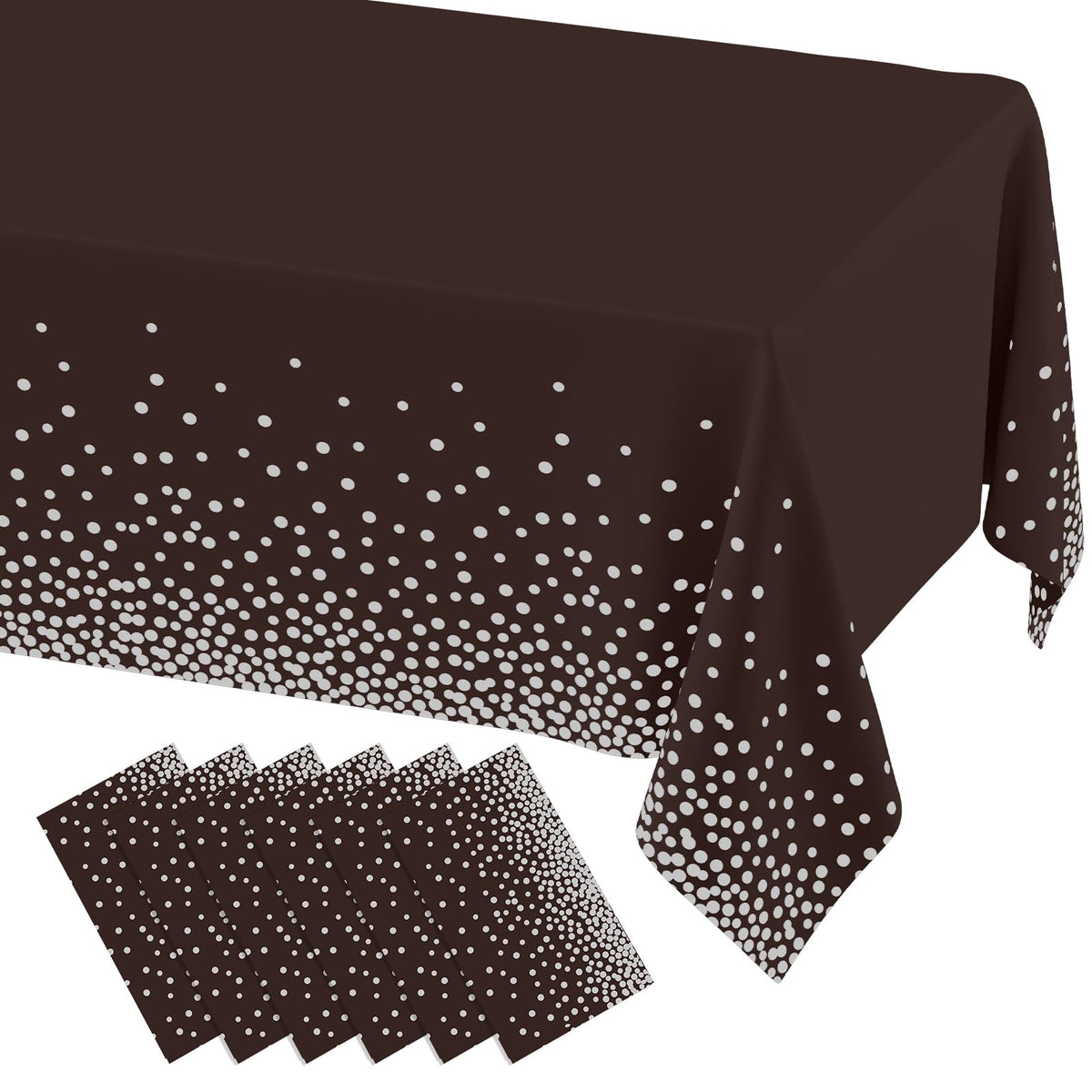 misaya 3 Packs Disposable Plastic Table Cloth, Gold Dots in White