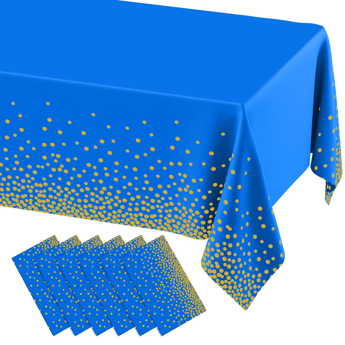 misaya 3 Packs Disposable Plastic Table Cloth, Gold Dots in White