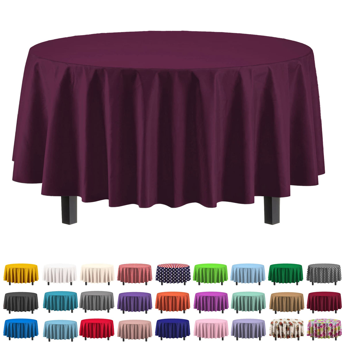 Exquisite Ivory Plastic Table Cloth Disposable 6 Pack - 54 x 108 Inch Rectangle Tablecloth for 6 Foot Tables - Waterproof Table Cover for Party Wedding Birthday Graduation BBQ Catering