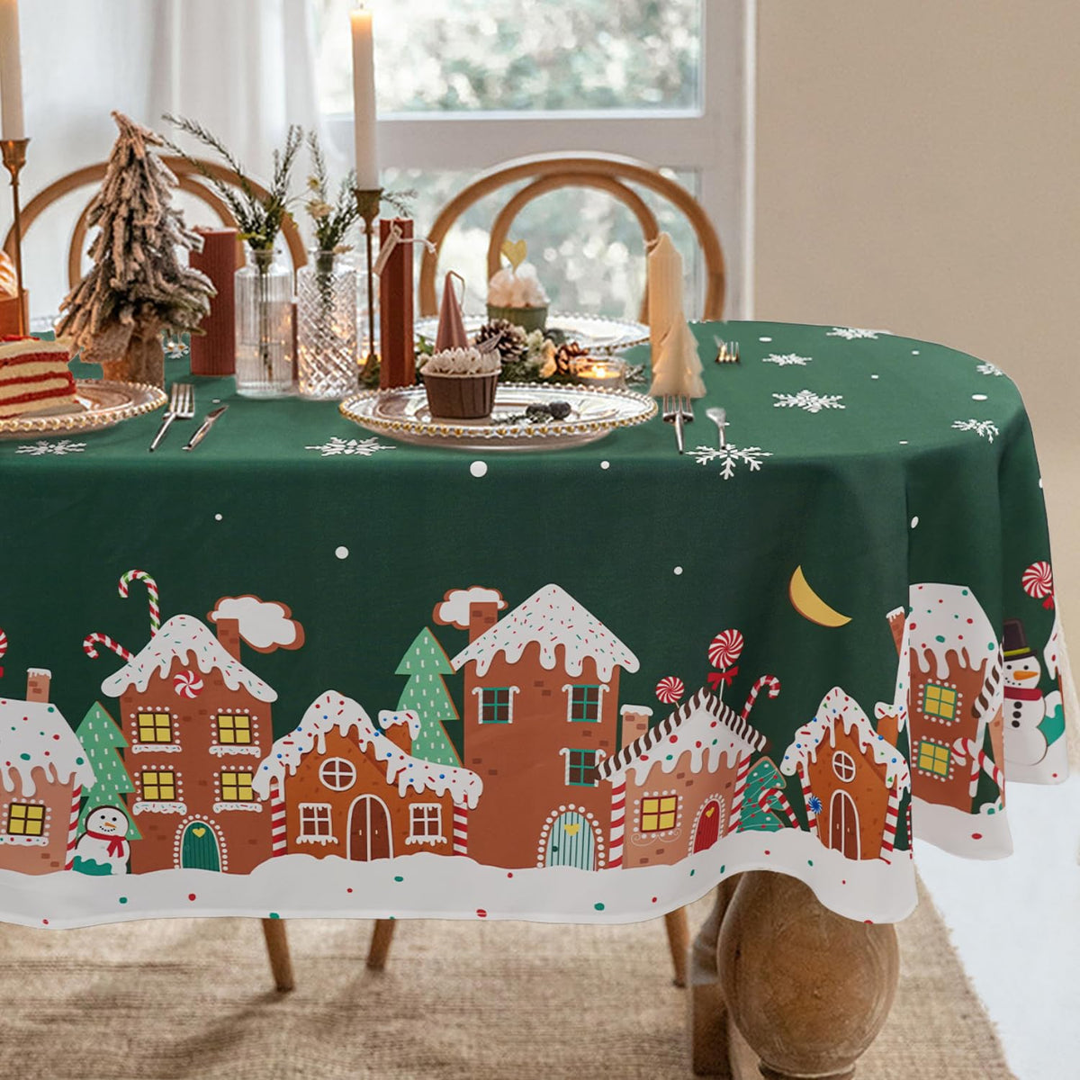 Bnejvif Halloween Tablecloth 60×84 Inch Rectangular,Spiderweb Pumpkin Washable Table Cover for Party Picnic Dinner Decor