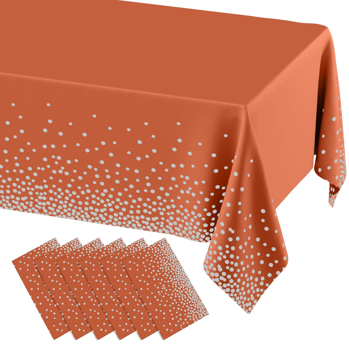 misaya 3 Packs Disposable Plastic Table Cloth, Gold Dots in White