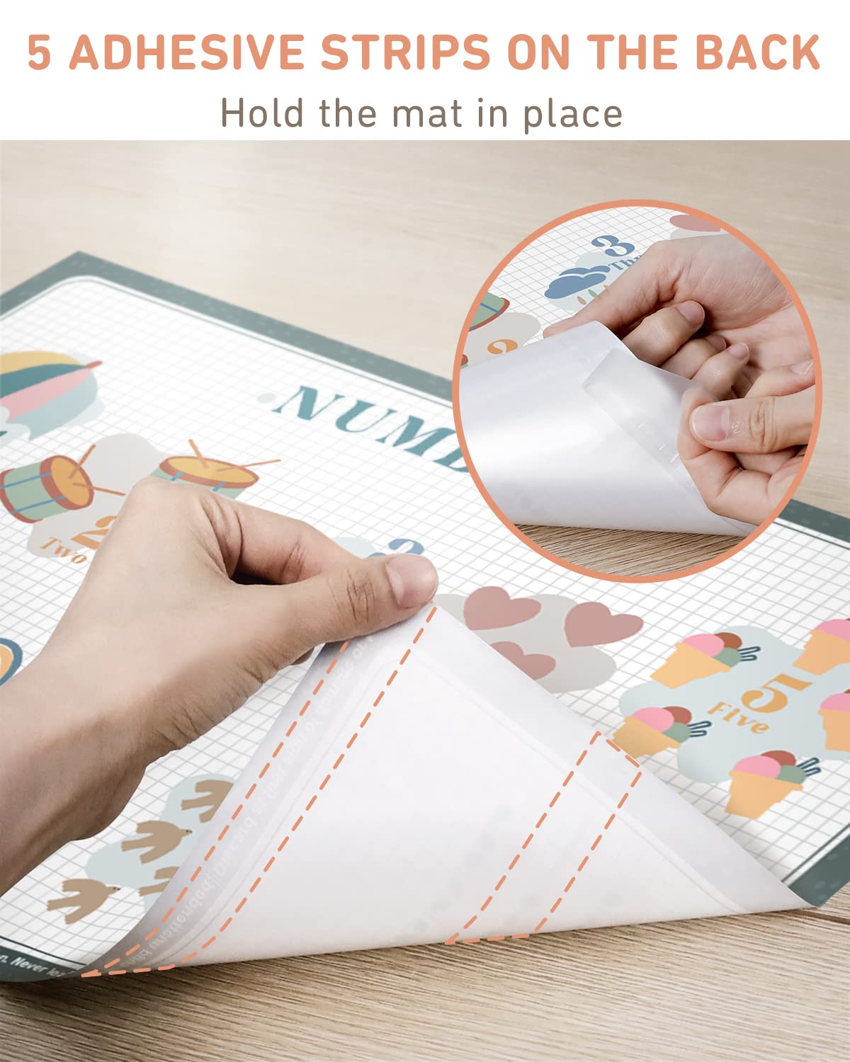 Babebay Disposable Stick-On Placemats for Baby, 40 Pack,4 Designs