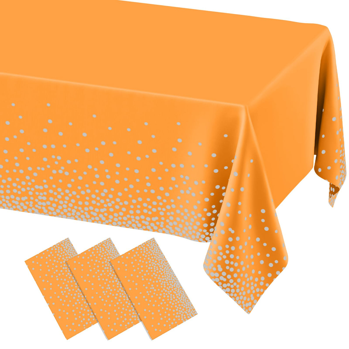 misaya 3 Packs Disposable Plastic Table Cloth, Gold Dots in White