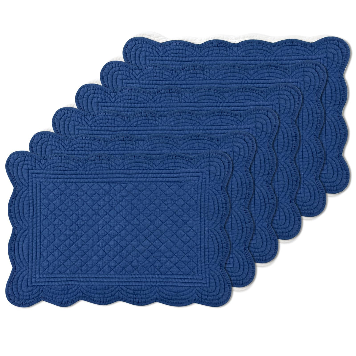 6 PC Quilted Placemats, 18"X13"Extra Large Cotton Placemats Set of 6, 100% Cotton Fabric Washable Cloth Table Mats for Kitchen & Dining Table - Soft &Easy Clean(Flax, Rectangular)