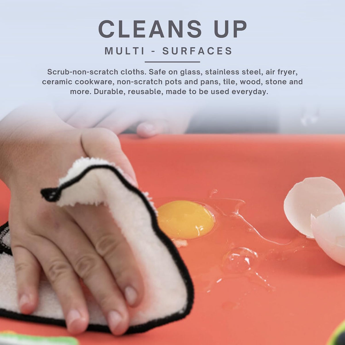 Whiffkitch Dishcloths Kitchen Dishrag Cleaning Scrub Reusable 6pk 6x7in