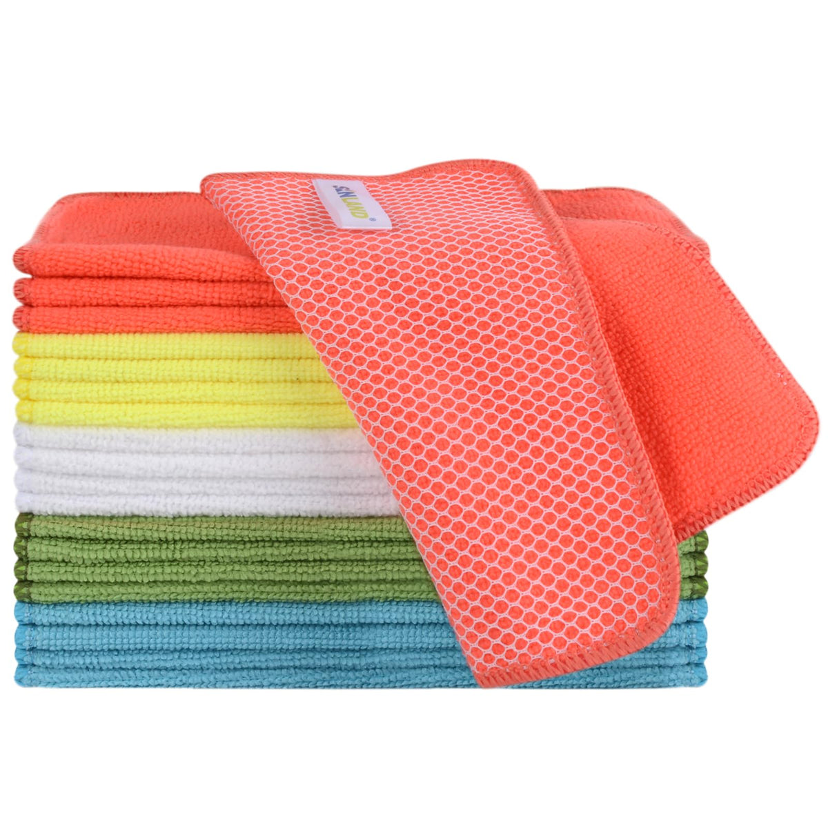 SINLAND Dish Cloth for Washing Dishes Kitchen Washcloth Cleaning Cloth