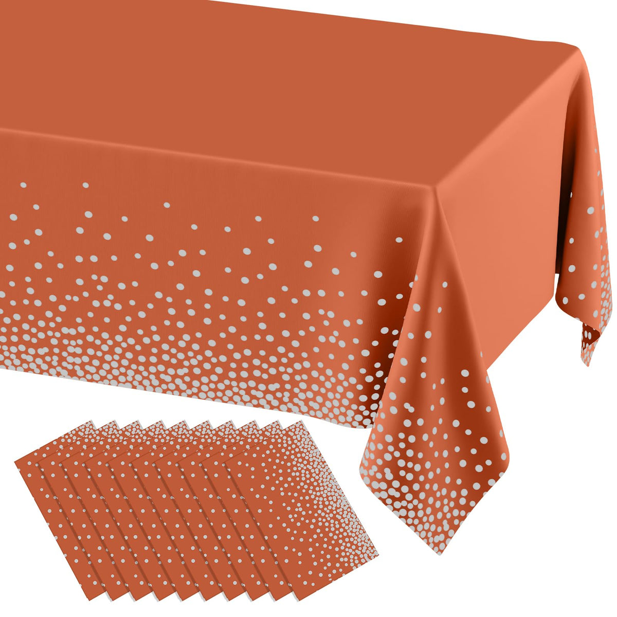 misaya 3 Packs Disposable Plastic Table Cloth, Gold Dots in White