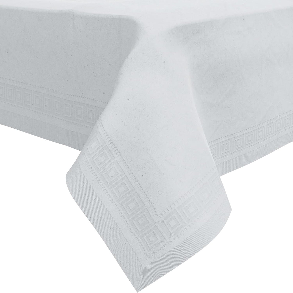 HOUZZKINGZ USA Paper Tablecloths for Rectangle Tables | 54” X 108” – 12 Pack | White Paper Disposable Tablecloth | 3-Ply Premium Paper & Plastic Table Cloths for Parties Disposable