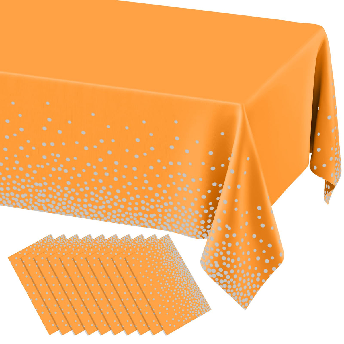 misaya 3 Packs Disposable Plastic Table Cloth, Gold Dots in White
