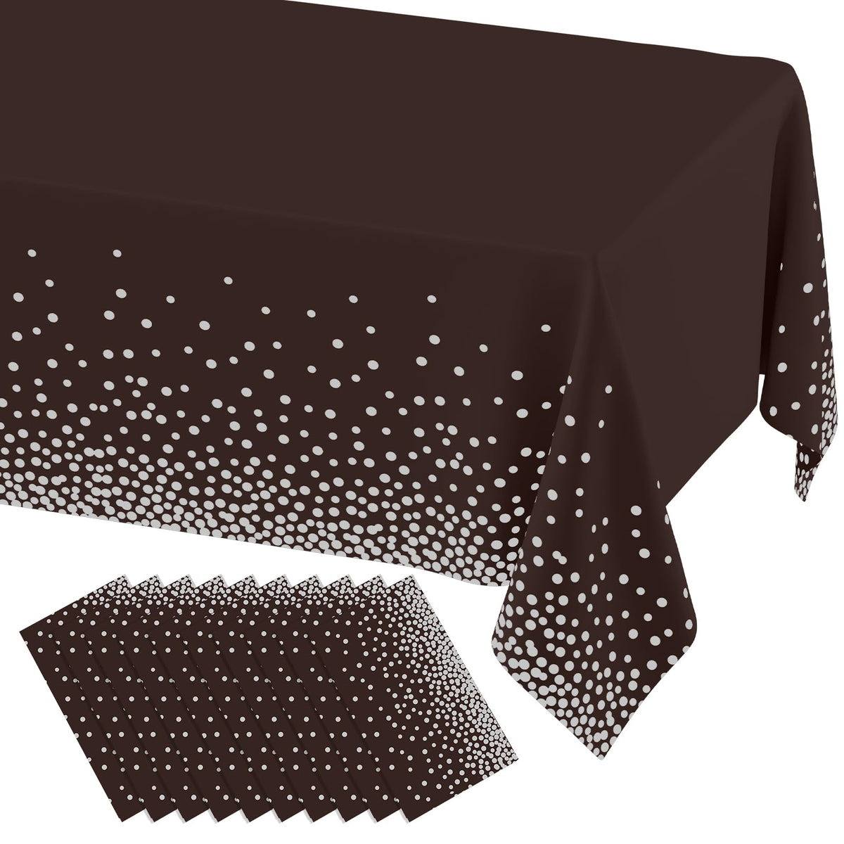 misaya 3 Packs Disposable Plastic Table Cloth, Gold Dots in White