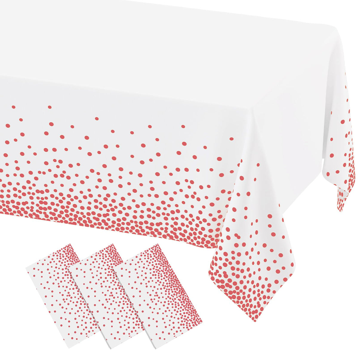 misaya 3 Packs Disposable Plastic Table Cloth, Gold Dots in White