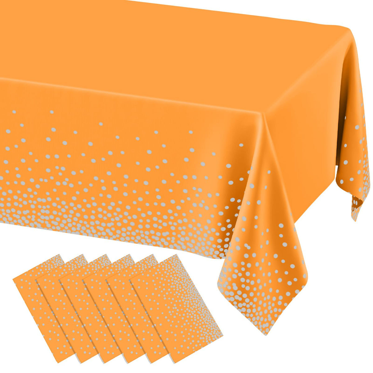 misaya 3 Packs Disposable Plastic Table Cloth, Gold Dots in White