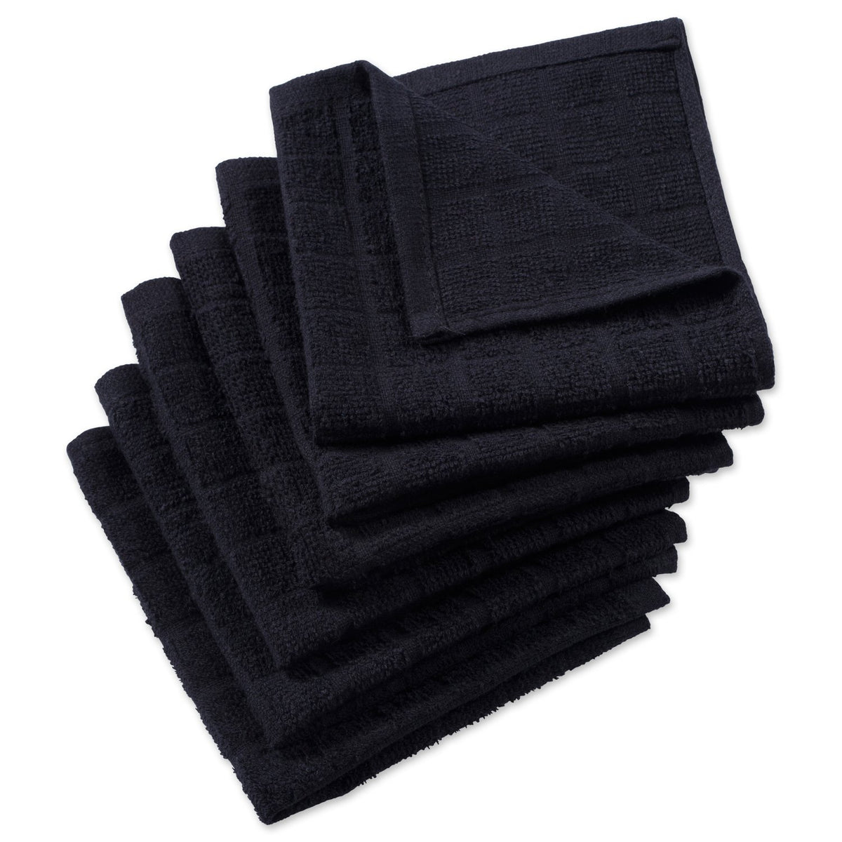 DII Basic Terry Collection Solid Windowpane Dishcloth Set, 12x12, Spice, 6 Piece