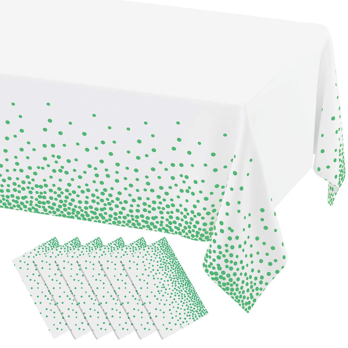 misaya 3 Packs Disposable Plastic Table Cloth, Gold Dots in White