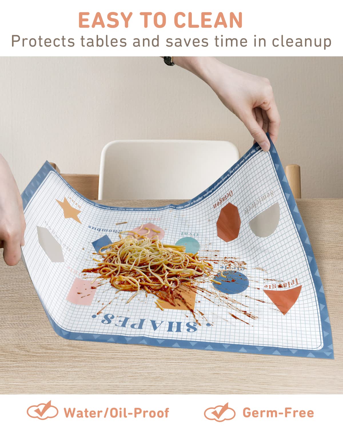 Babebay Disposable Stick-On Placemats for Baby, 40 Pack,4 Designs