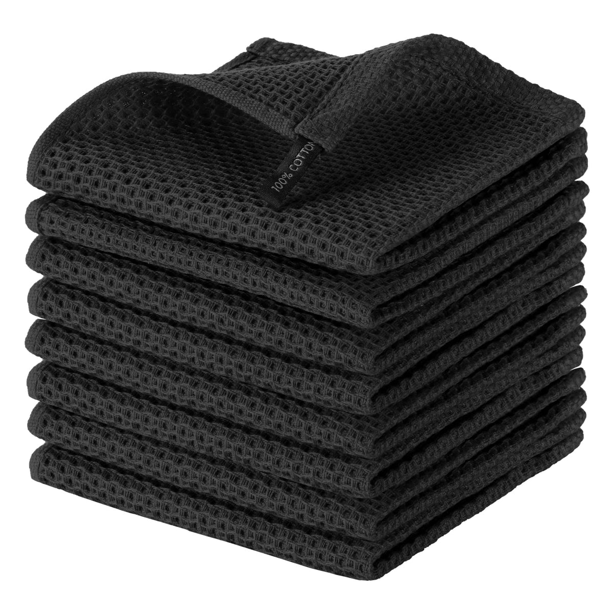 joybest Cotton Kitchen Dish Cloths, 8-Pack Waffle Weave Ultra Soft Absorbent Dish Towels Washcloths Quick Drying Dish Rags, 12x12 Inches, Beige