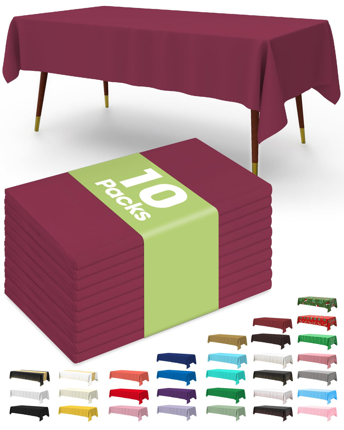 Pureegg Plastic Table Cloth Disposable 8 Pack, 54 x 108 Inch Table Cloths, Graduation Decorations Class of 2025, Graduation Party Tablecloths, Rectangle, Plastic Cover, Leakproof & Sturdy, Black