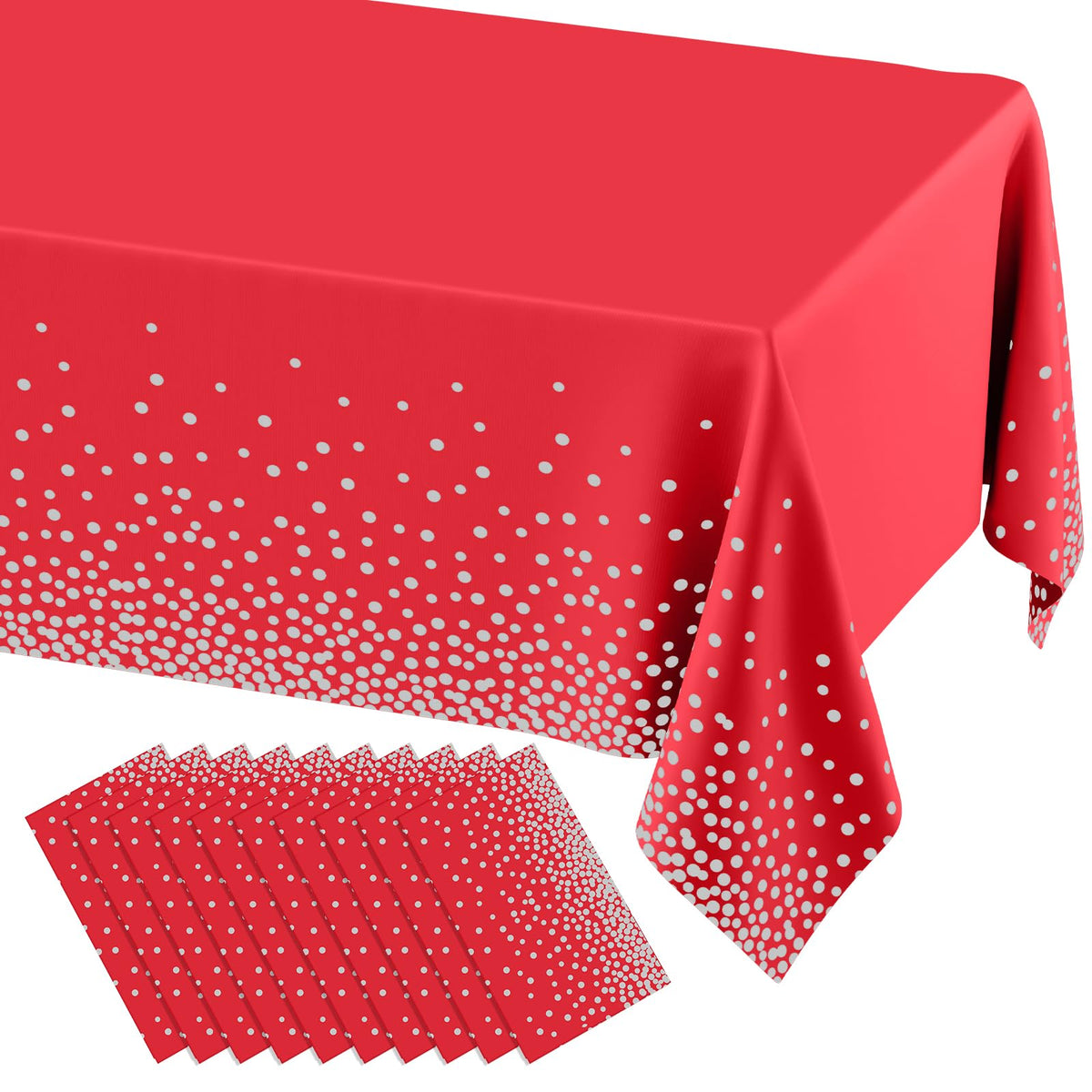 misaya 3 Packs Disposable Plastic Table Cloth, Gold Dots in White