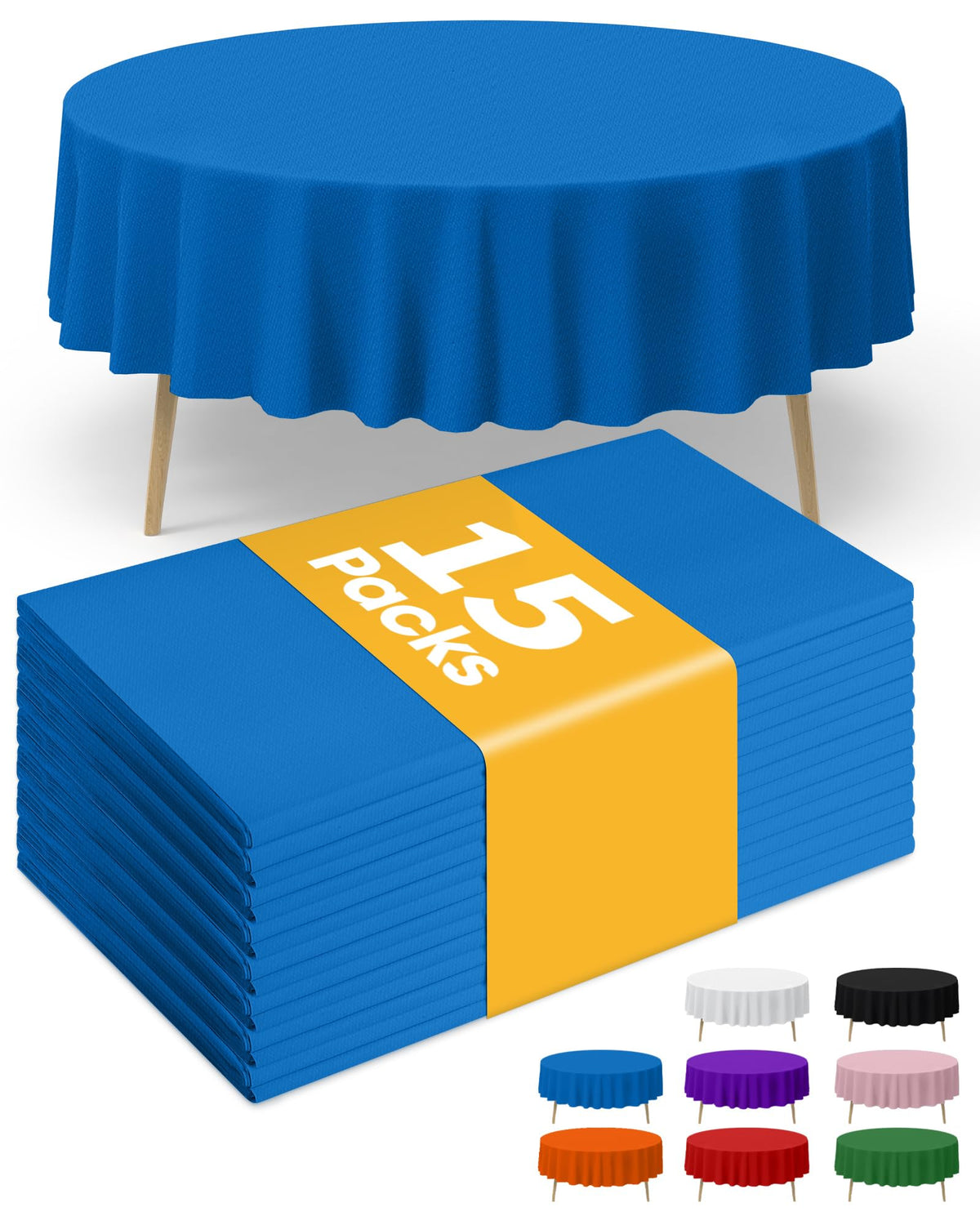 Niuara White Plastic Table Cloth Disposable, 15 Pack, 54 x 108 in
