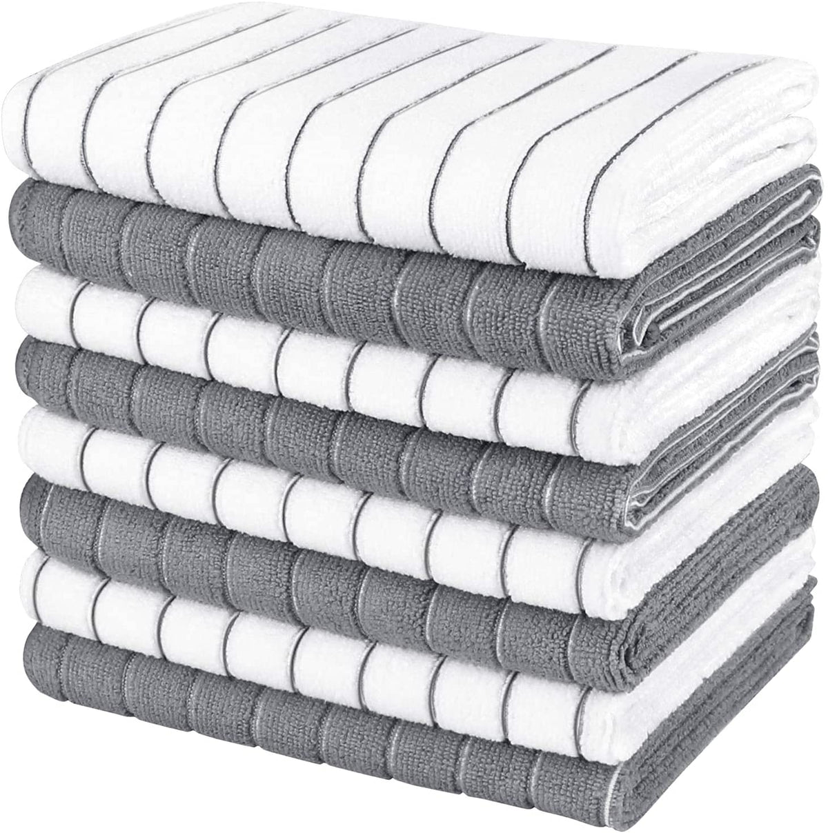 AIDEA Kitchen Towels-8PK, Dish Towels for Kitchen Grey, Dish Cloth-12”x12”
