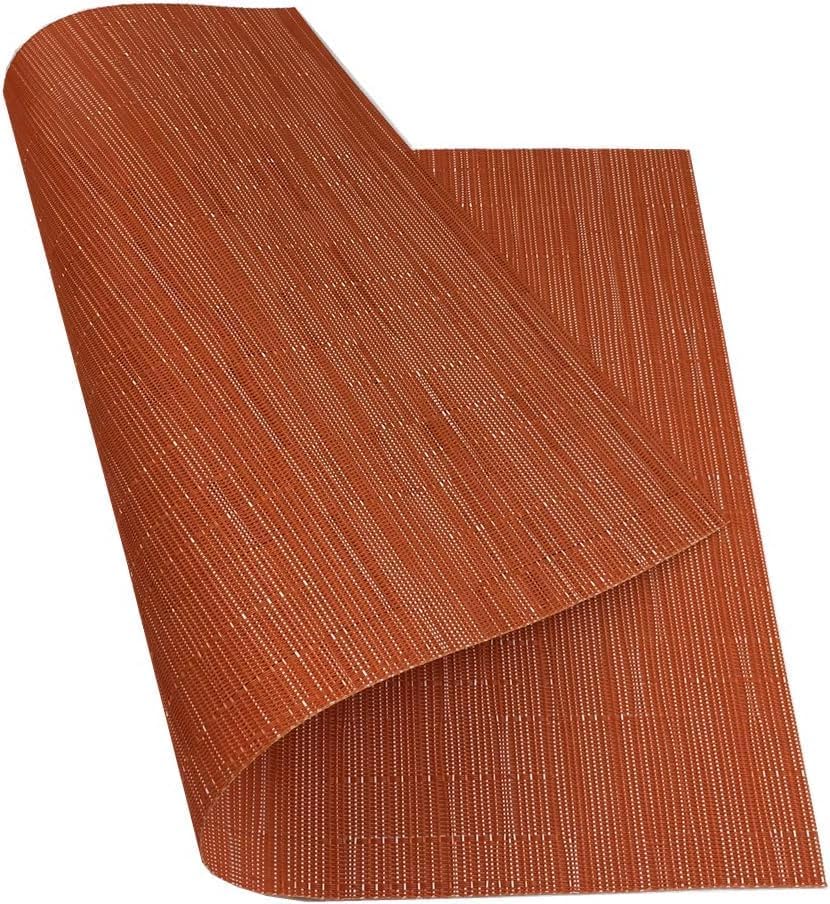 WAZAIGUR Placemats Set of 4 for Dining Table, 17.7" x 11.8", Orange