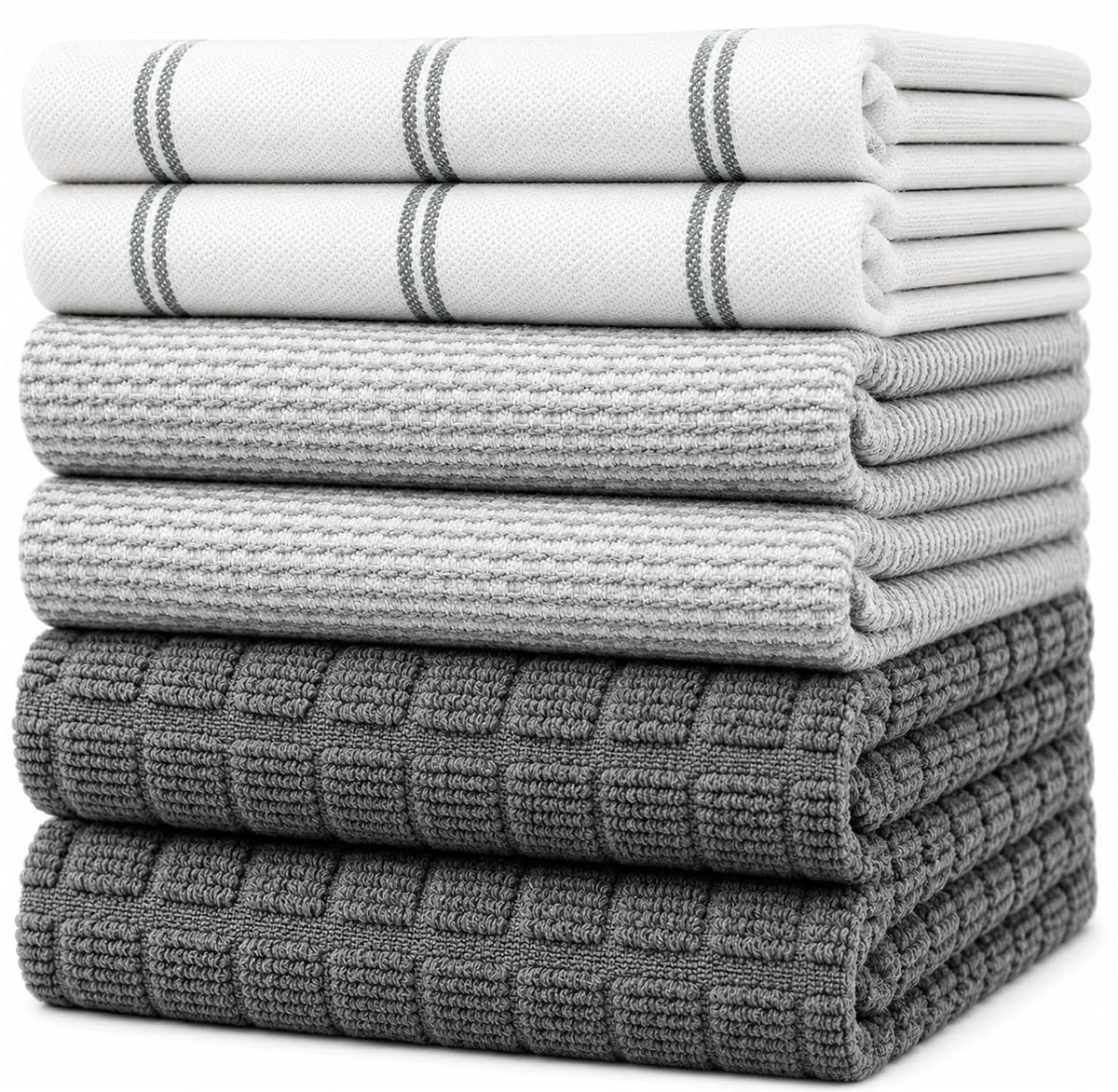 Bumble Premium Dish Cloths 13"x13" (6 Pack) | 100% Natural Ring Spun Cotton | 400 GSM | Highly Absorbent & Soft |Yarn Dyed & Solid Dyed Terry Dish Cloth Set - Tan