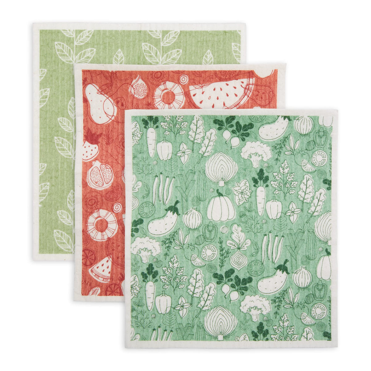 DII Swedish Dishcloths for Kitchen & Cleaning, Reusable, Machine Washable & Dishwasher Safe, Biodegradable, 7.75 x 6.75, Lemons, 3 Piece
